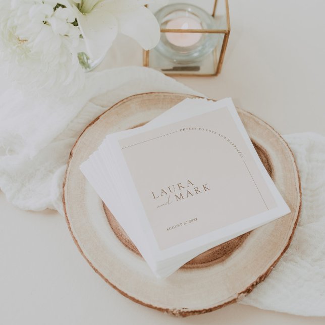 Simple Arch Minimalist Cheers Script Wedding Napkin (Creator Uploaded)