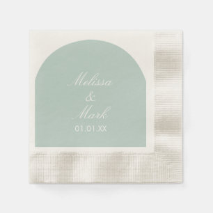 Simple Arch Minty Shape Monogram Napkin
