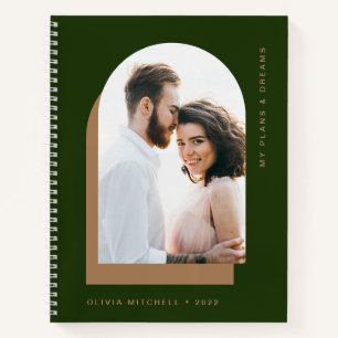 Simple Arch   Modern Forest Green with Photo Notebook