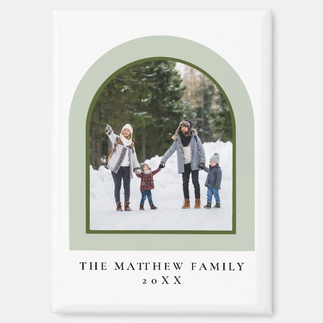 Simple Arch Modern Minimalist Family Photo Magnet (Front)