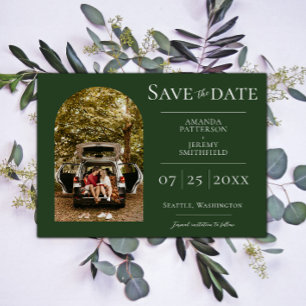 Simple Arch Photo   Emerald Green Save the Date