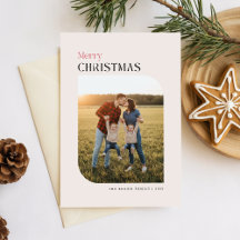 Simple Arch Photo Family Name Christmas Wishes