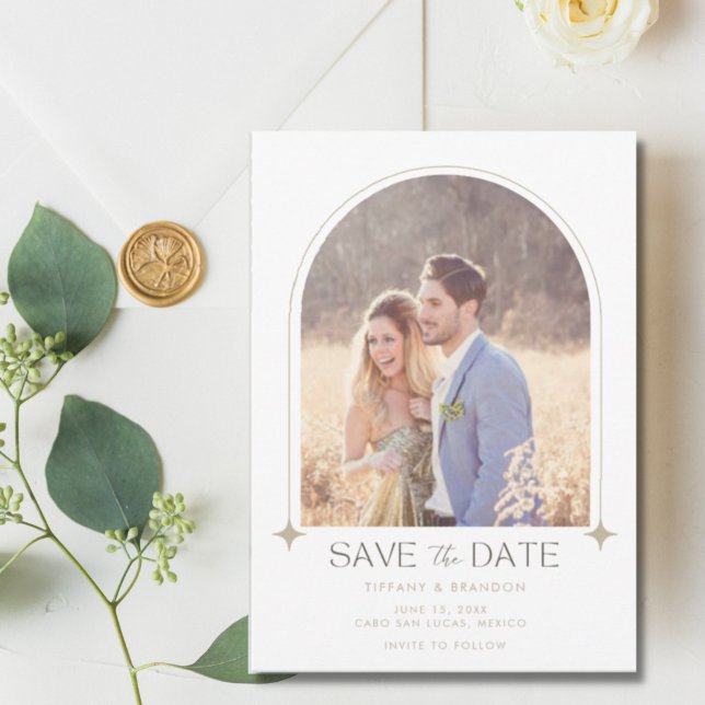 Simple Arch Photo Wedding Save The Date (Creator Uploaded)