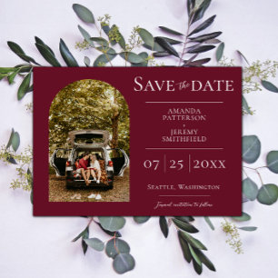 Simple Arch Photo Wine Save the Date