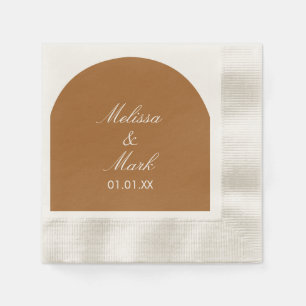 Simple Arch Terracotta Shape Monogram Napkin