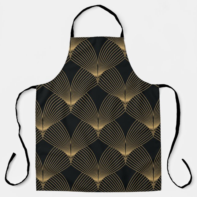 simple art deco pattern geometric apron (Front)