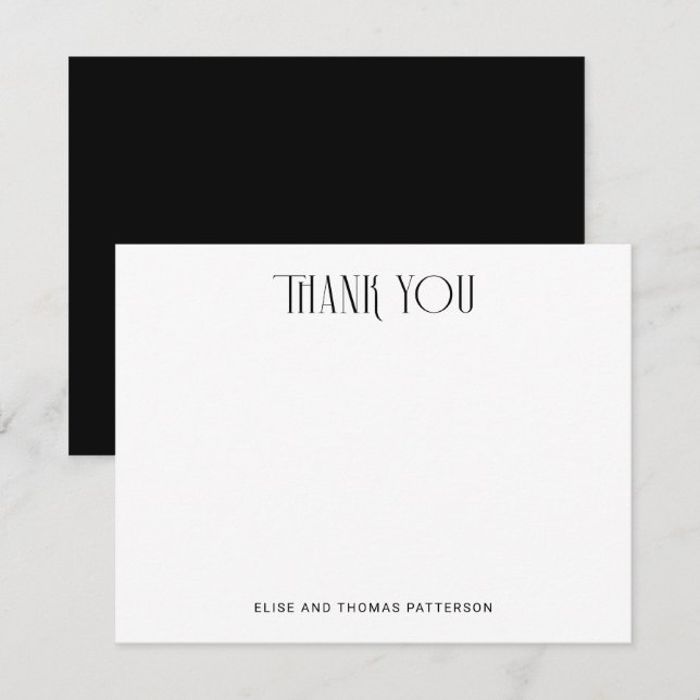 Simple Art Deco Typography Thank You Card (Front/Back)