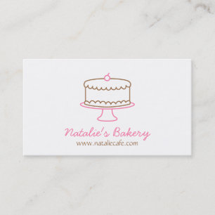 Simple Artisan Cake Doodle Bakery Business Cards