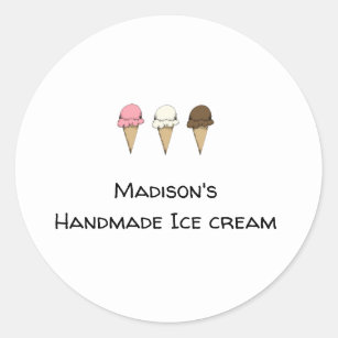 Simple Artisan Ice Cream Maker Customisable Classic Round Sticker