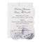Simple Artistic Navy Blue Seashells Wedding Invite