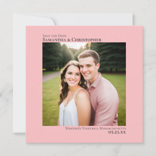 Simple Artsy Minimal Photo Blush Pink Wedding Save The Date