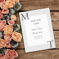 Simple Asymmetrical Initials Wedding Save The Date
