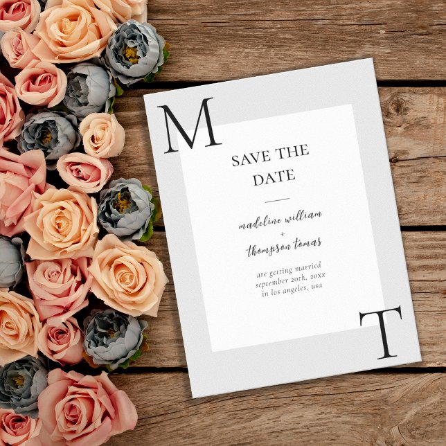 Simple Asymmetrical Initials Wedding Save The Date Magnetic Invitation (Creator Uploaded)