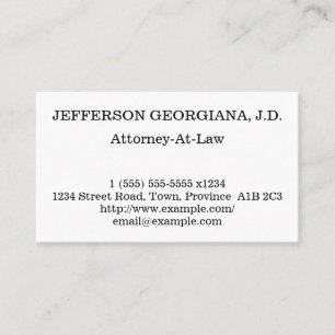 Simple Attorney-At-Law Business Card