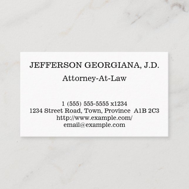 Simple Attorney-At-Law Business Card (Front)