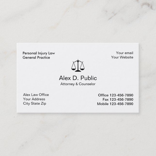 Simple Attorney Business Card (Front)
