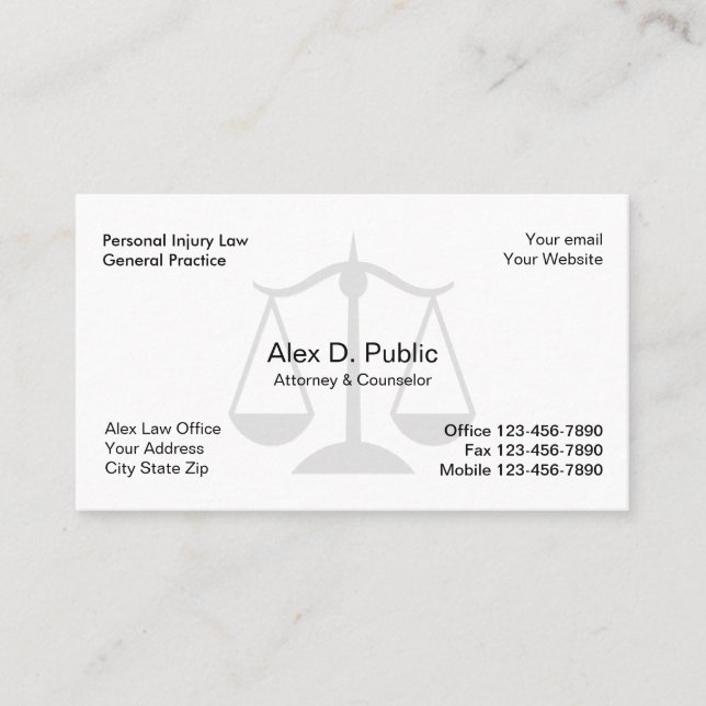 Simple Attorney Business Card (Front)