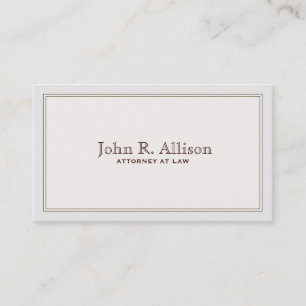 Simple Attorney Ivory with Border Business Card