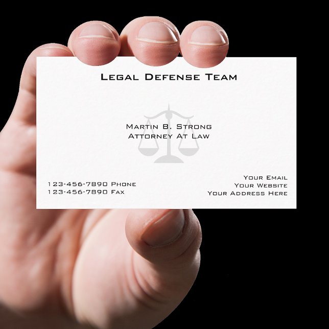 Simple Attorney Legal Services Business Cards (Classic Simple Template Design)