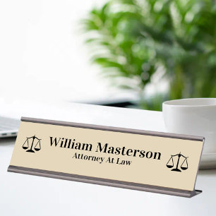 Simple Attorney Office Desk Plaque Desk Name Plate