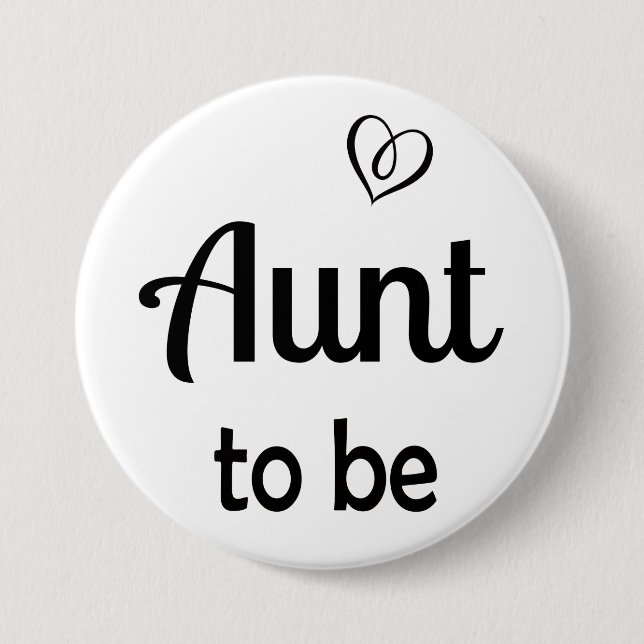 Simple Aunt to be Baby Shower Pin (Front)