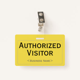 Simple "Authorised Visitor" Badge ID Badge