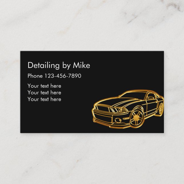 Simple Auto Detailing Business Card (Front)