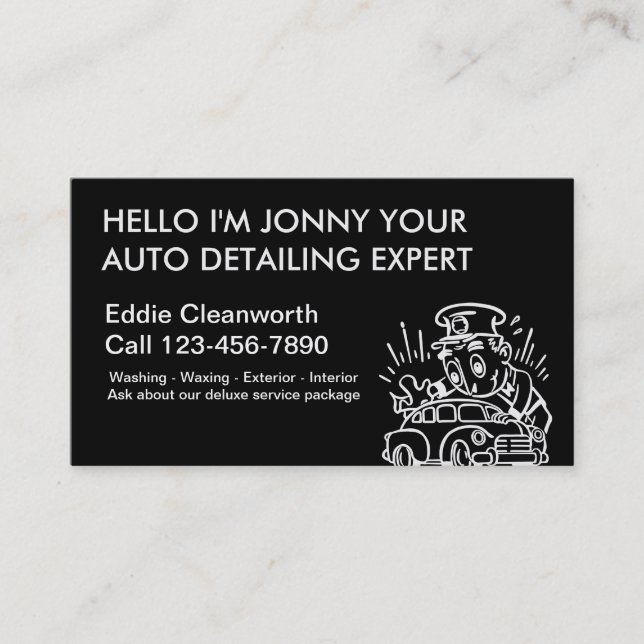 Simple Auto Detailing Business Cards (Front)