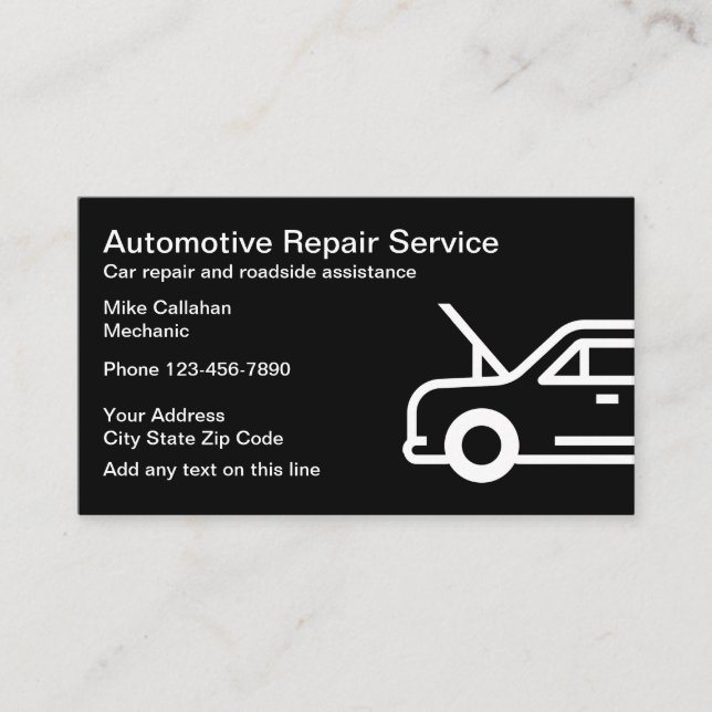 Simple Auto Repair Business Card (Front)