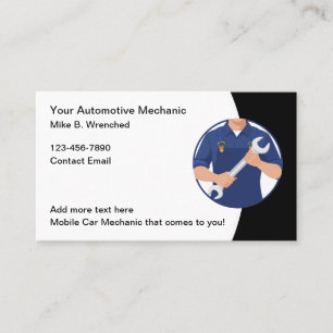 Simple Automotive Mobile Car Mechanic Business Card