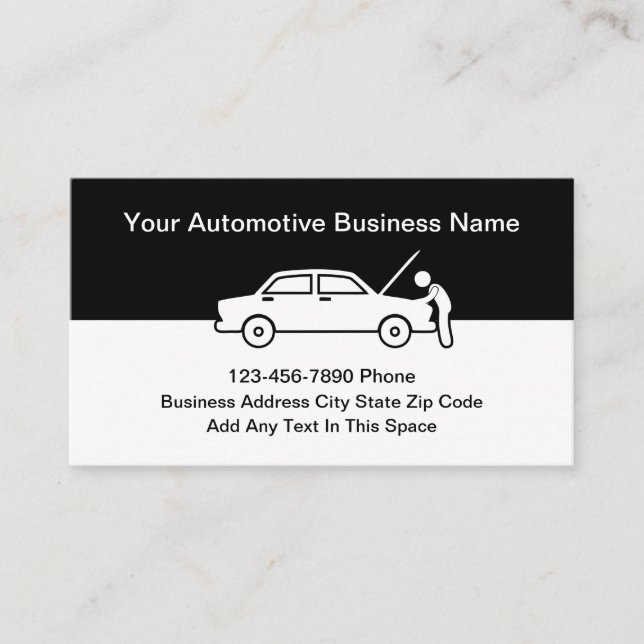 Simple Automotive Service Business Cards (Front)