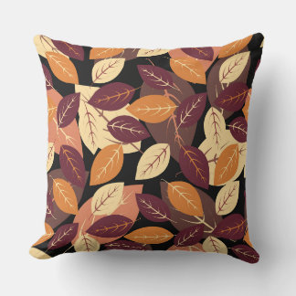 Simple Autumn Leaves Dark Cushion