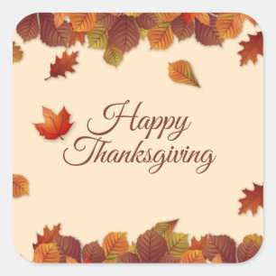 Simple Autumn Leaves Thanksgiving Sticker Seal
