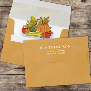 Simple Autumn Watercolor Harvest Greenery Foliage Envelope