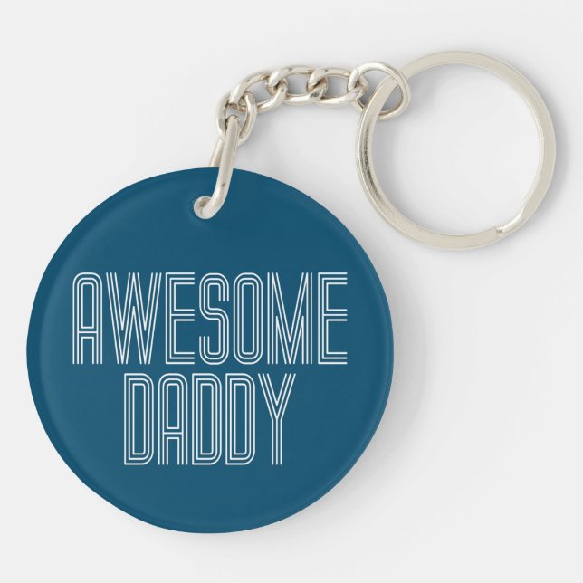Simple Awesome Daddy Father's Day | Keychain (Back)