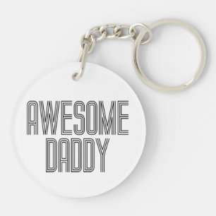 Simple Awesome Daddy Father's Day Keychain