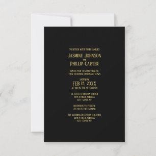 Simple B&G Design- 3x5 Wedding/Reception Invite