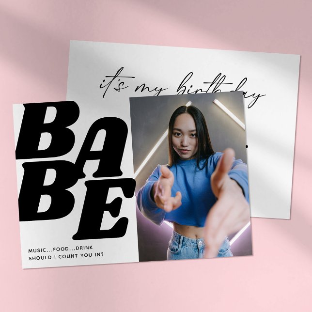 Simple Babe Teenage Girl Birthday Party Invitation (Creator Uploaded)