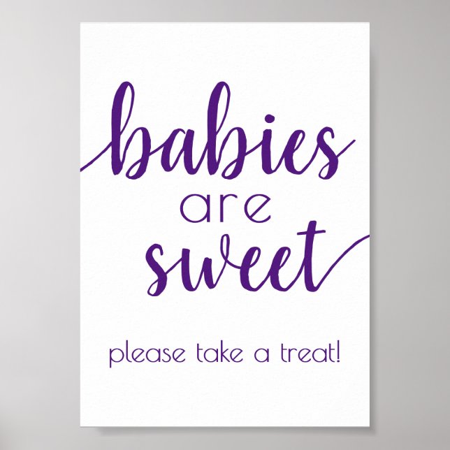 Simple Babies are Sweet | Dusty Blue Shower Sign (Front)