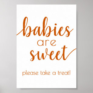Simple Babies are Sweet   Fall Orange Shower Sign