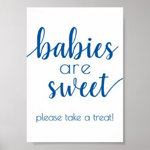 Simple Babies are Sweet French Blue Shower Sign