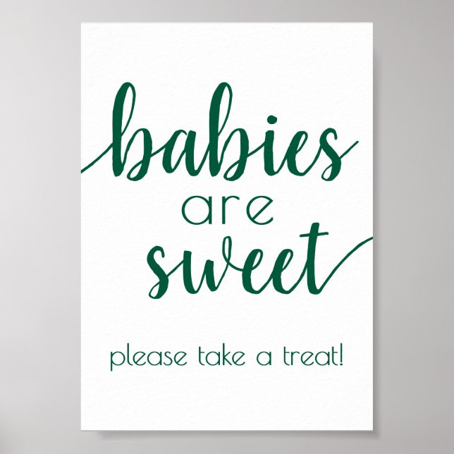 Simple Babies are Sweet | Hunter Green Shower Sign (Front)