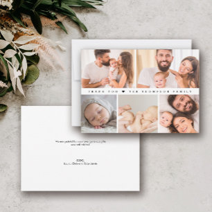 Simple Baby 5 photo Grid newborn thank you Invitation