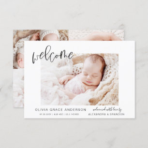 Simple Baby Announcement Elegant Photo Collage