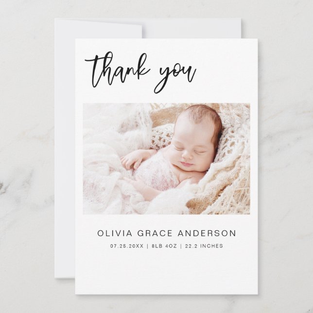 Simple Baby Announcement Photo Collage Modern (Front)