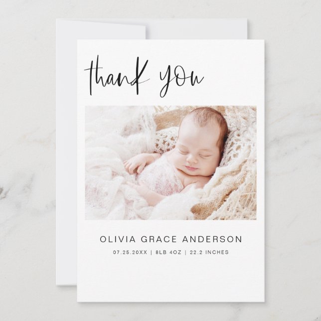 Simple Baby Announcement Photo Collage Modern (Front)