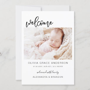 Simple Baby Announcement Photo Collage Modern