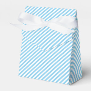 Simple Baby Blue And White Diagonal Stripe Pattern Favour Box