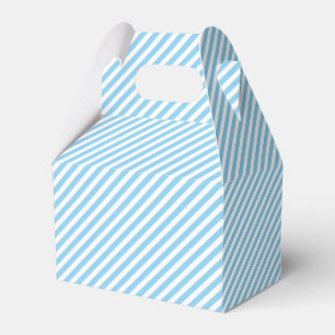 Simple Baby Blue And White Diagonal Stripe Pattern Favour Box