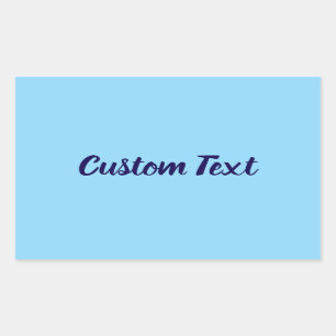 Simple Baby Blue with Blue Script Text Template Rectangular Sticker
